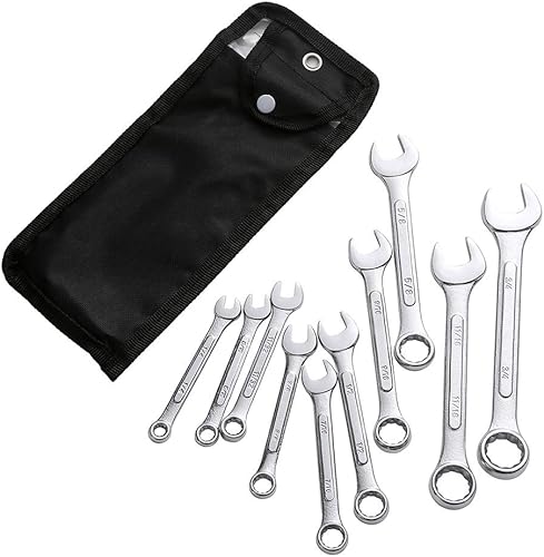 Miniatura 6 de Llaves de herramientas manuales estándar 12 puntos SAE Juego de combinación 10 piezas