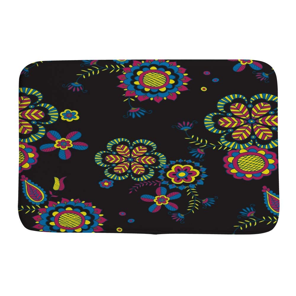 Tapis de salle de bain floral 91x61 cm ensemble absorbant lavable