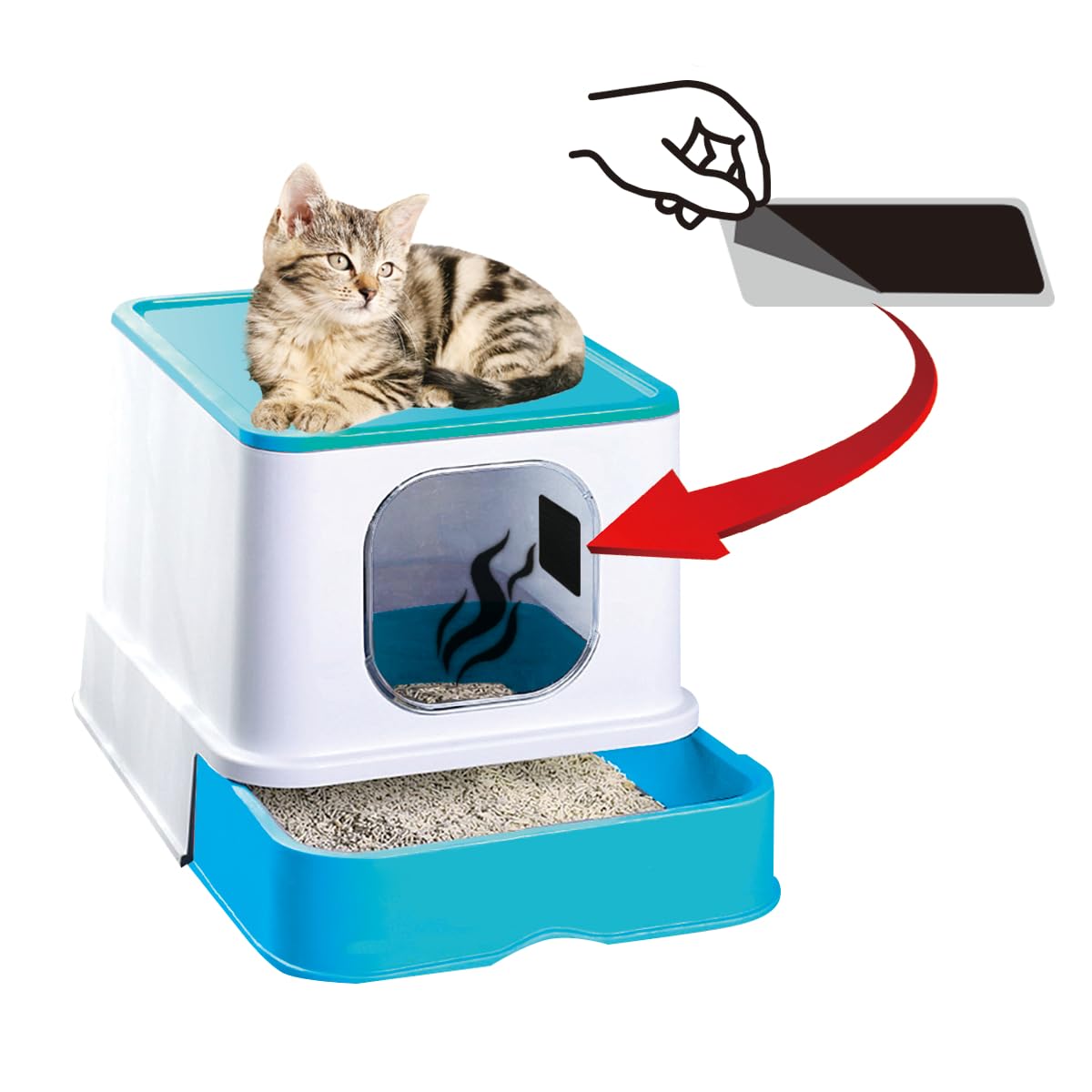 KLC Cat Box Deodorizer - Natural Charcoal Patch - 2-Pack - Cat Litter Box Odor Eliminator - image 3