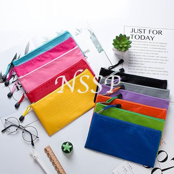 Image of Large Size Document Zip Bag /Pouch Multicolour (10, Cheque Size)