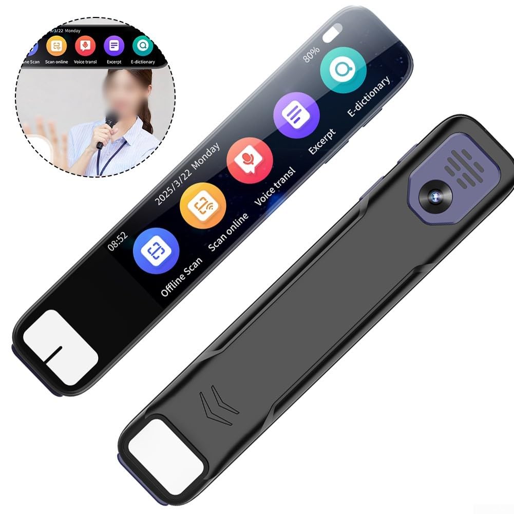 Translator Pen Smart, 134 lingue online, supporto offline per dislessia scansione lettura strumento di apprendimento studenti voce audio (nero)