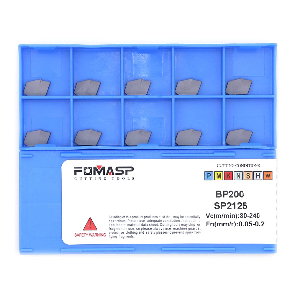 FomaSP GTN-2 (SP200) CNC Grooving Carbide Inserts Steel Fit for SPB226 Lathe Grooving Cutting Tools 10pcs