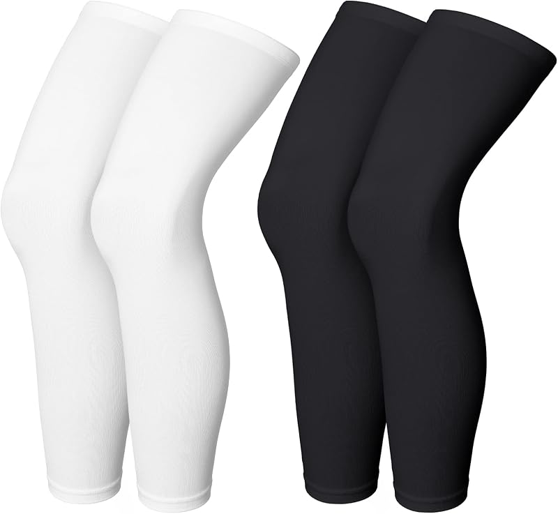 Skylety Manga de compresión para piernas de longitud completa, mangas zapatillas para ciclismo para hombres y mujeres, correr, baloncesto