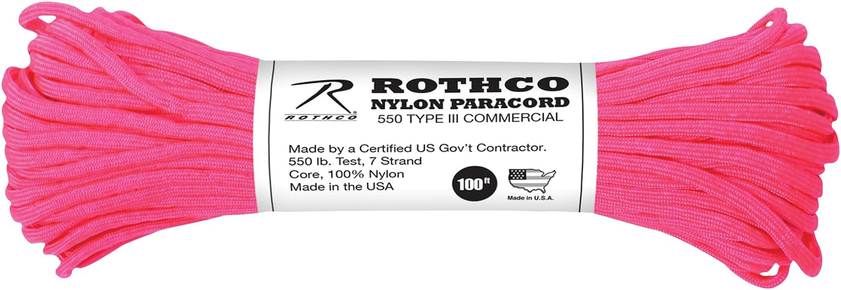 Rothco 100-Feet Neon Nylon Paracord