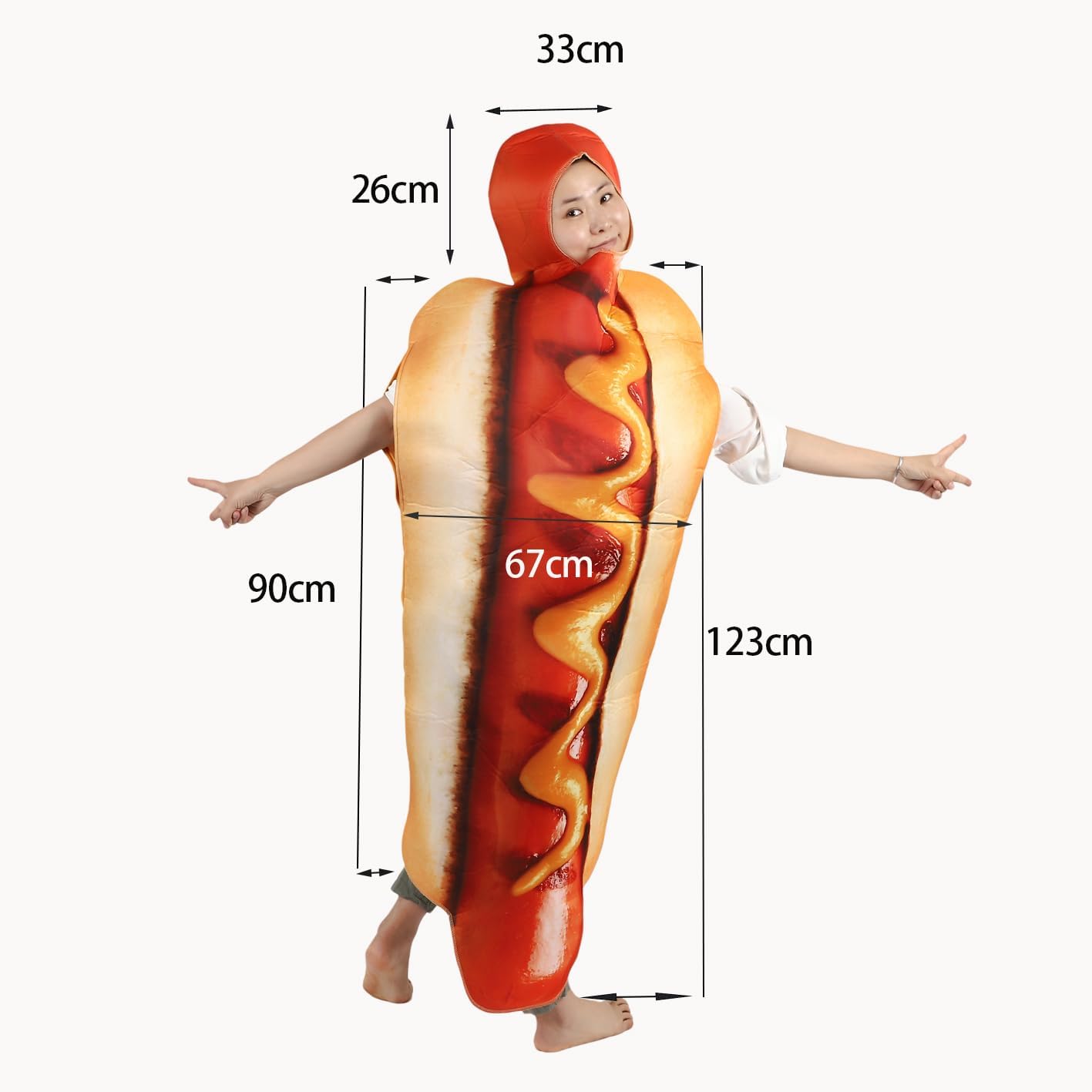 Fancy Dress Costumes,Hot Dog Halloween Costume Adult, Perfect for Carnival Cosplay Party & Dress-Up - Image 5