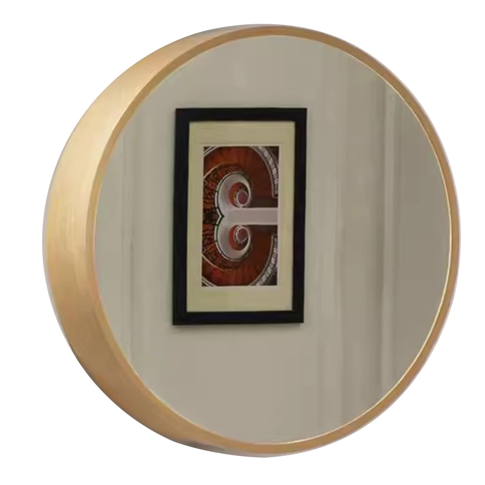 BKSXSOP Round Bathroom Wall-Mounted Storage Cabinet with Mirror - Stylish Black/Wood/Walnut Finish, 60cm Makeup Mirror, Space-Saving nizer for Modern Bathrooms