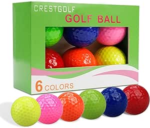 Crestgolf Colored Class Practice Golf Balls Pack of 6