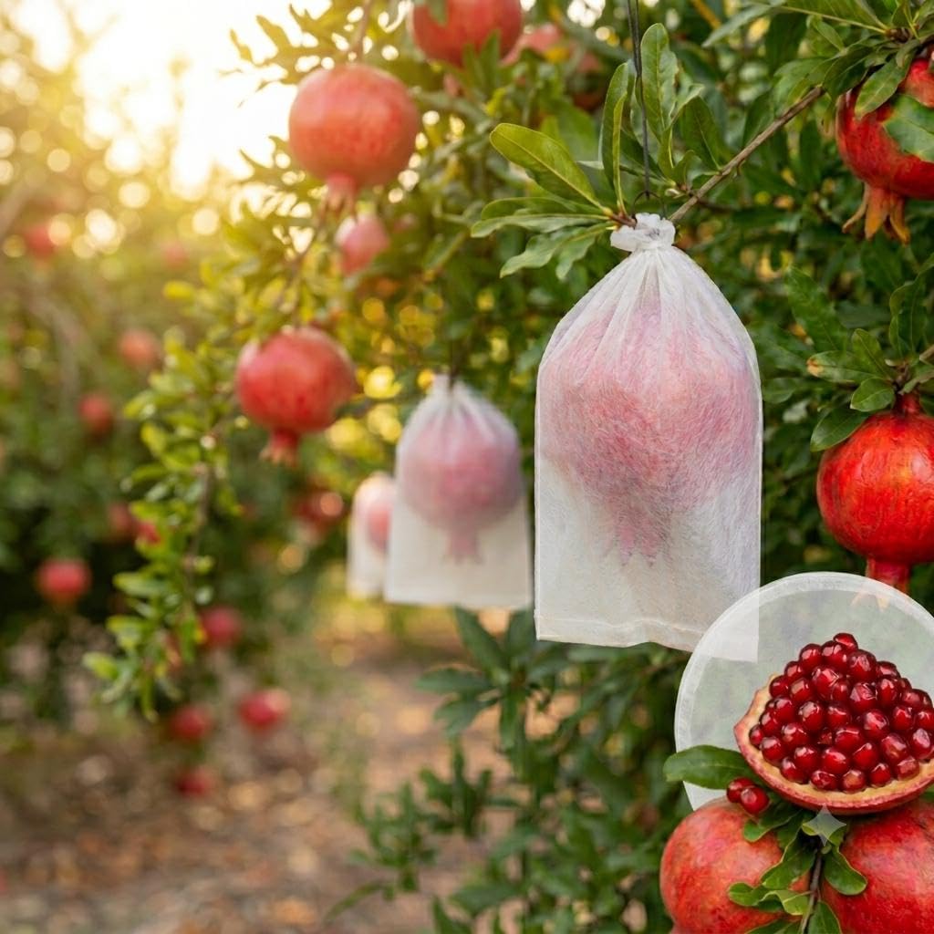 Non-Woven Fruit Protection Bag, UV Protected, Insect & Pest Cover for Pomegranate, 17 GSM, 16.5x22.8 cm, Pack of 200-picture-27