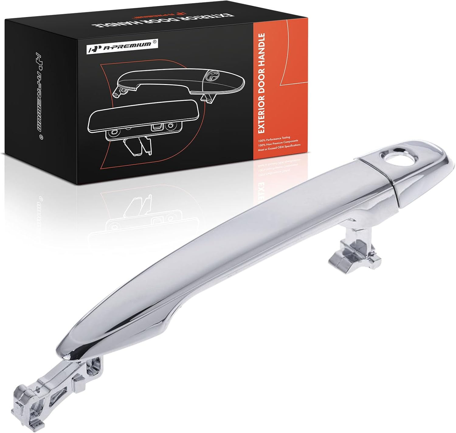 A-Premium Front Driver Side Exterior Door Handle with Keyhole Compatible with Toyota Camry 2007-2011, Tacoma 2005-2015, Highlander, Sienna, 4Runner, Avalon & Lexus RX400h, RX350, RX330, GX470, Chrome