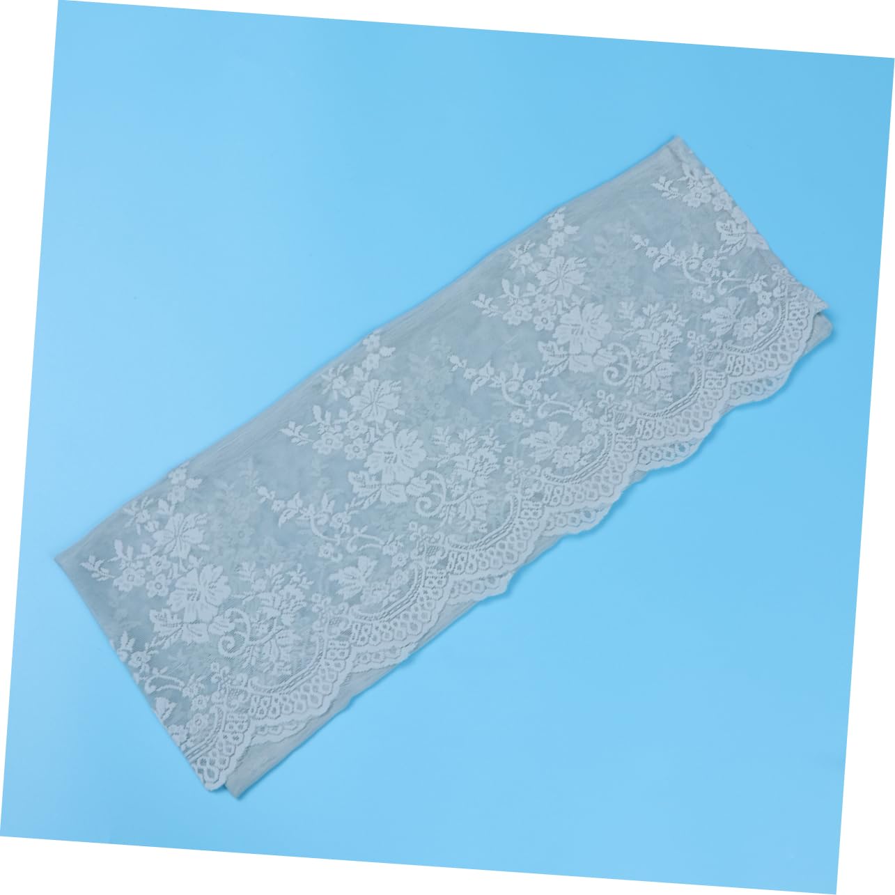 IMIKEYA 3pièces Petit Voilage Dentelle Bleue pour Fenêtre Et Cuisine Rideau Court Tulle Pratique Et Élégant