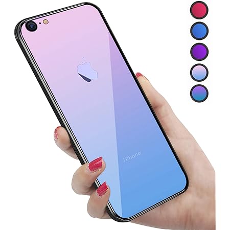 Amazon Iphone6 ケース Iphone6s ケース 強化ガラス 9h硬度加工 ガラスケース 薄型 全透明グラデーション Tpuバンパー 滑り止め 全面保護 ストラップホール付き 指紋防止 耐衝撃 Fanmingsidi ケース カバー