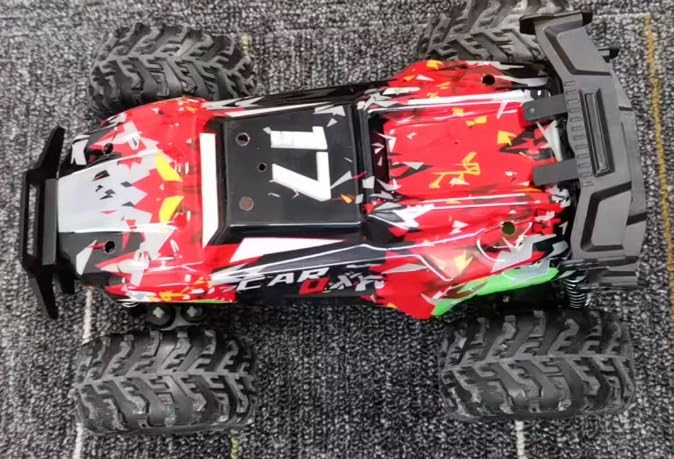 Carox ラジコン 速い ラジコンカー オフロード 高速 25KM/H 1/18RCカー 充電式バッテリー2個付き 操作時間約50分 スピード調整機能 独立サスペンション 2.4GHZ LEDライト あらゆる地形対応 男の子 子供 小学生 中学生 大人向け 誕生日プレゼント クリスマス こどもの日 贈り物 レット OX45