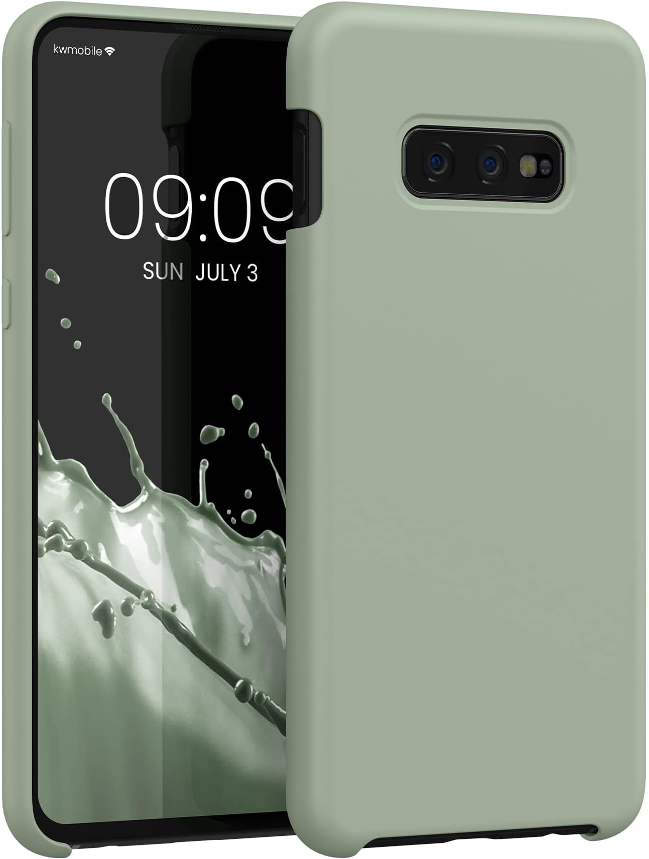 kwmobile Case Compatible with Samsung Galaxy S10e Case - TPU Silicone Phone Cover with Soft Finish - Gray Green