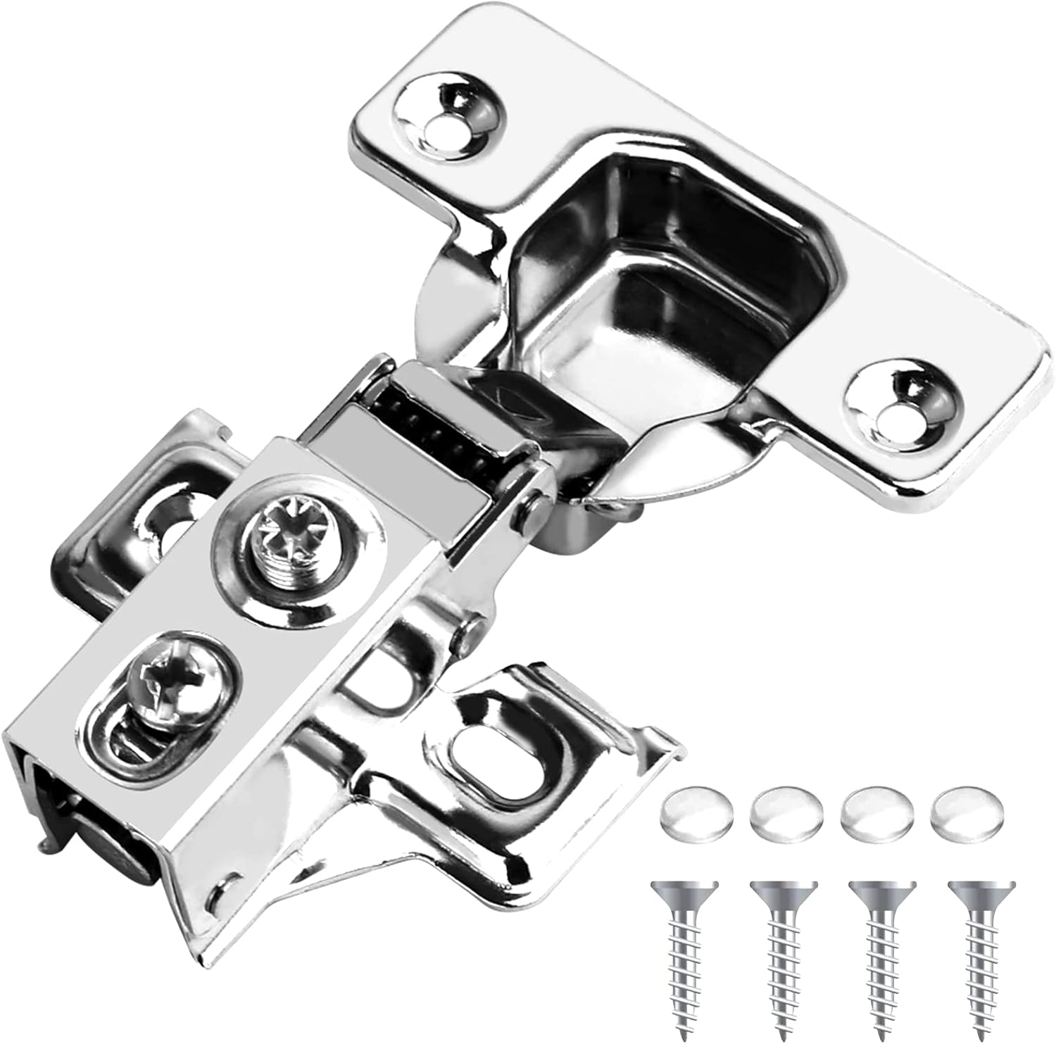 1/2 Inch Overlay Soft Slow Close Hinges, 4Pcs Hidden Kitchen