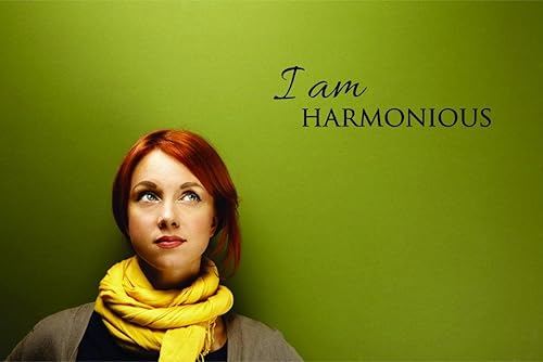Unique Home Wall Stickers I Am Harmonious Self Esteem Decal Décor for Bedroom Living Room Nursery - Size 12 Inch X 30 Inch