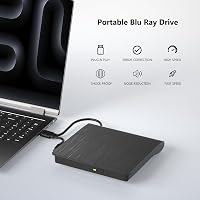 Yaeonku Külső Blu-ray Meghajtó USB 3.0 Type-C DVD Lejátszó Windows Mac 3