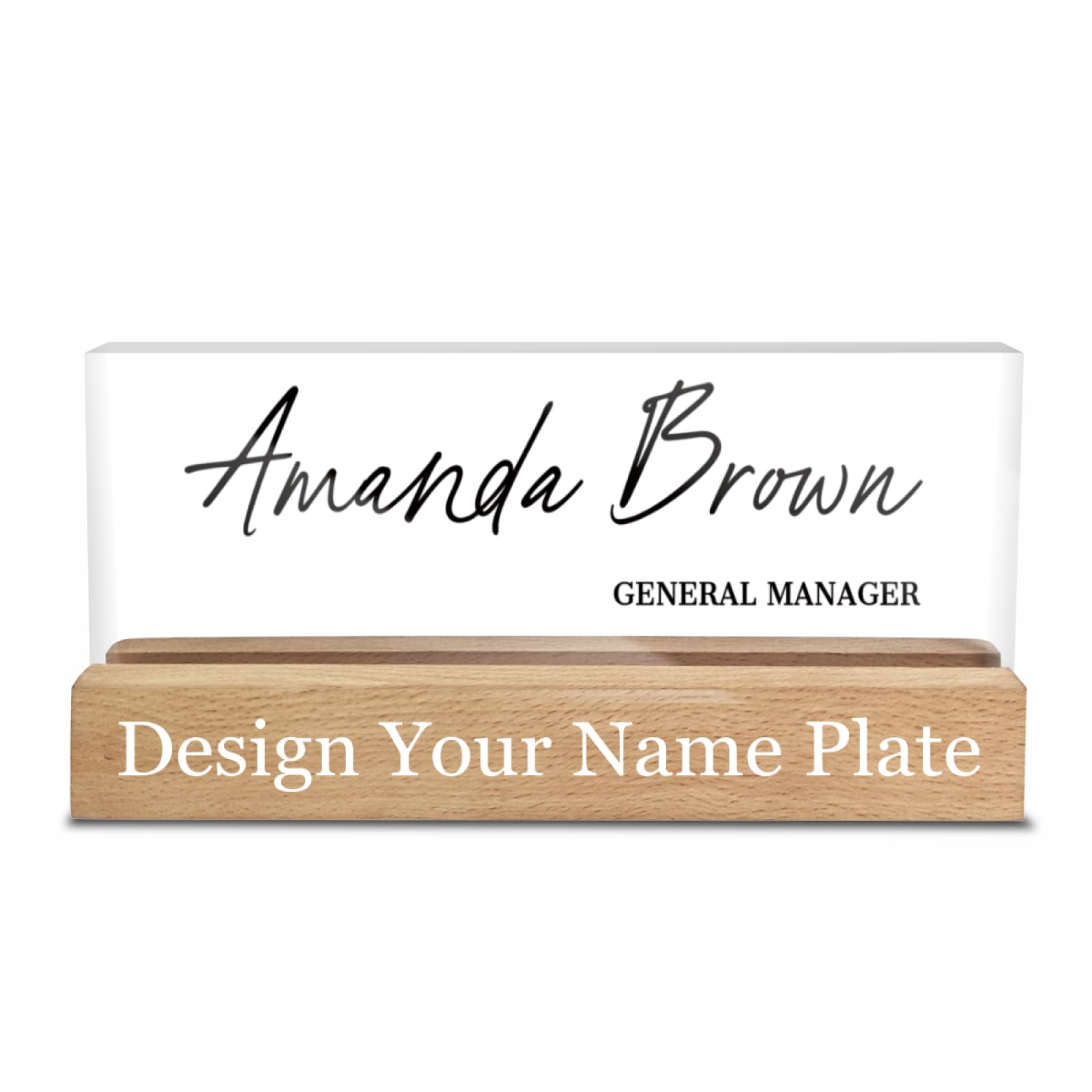 Name Plate For Desk Personalised, Custom Light Up Acrylic Office Name Sign