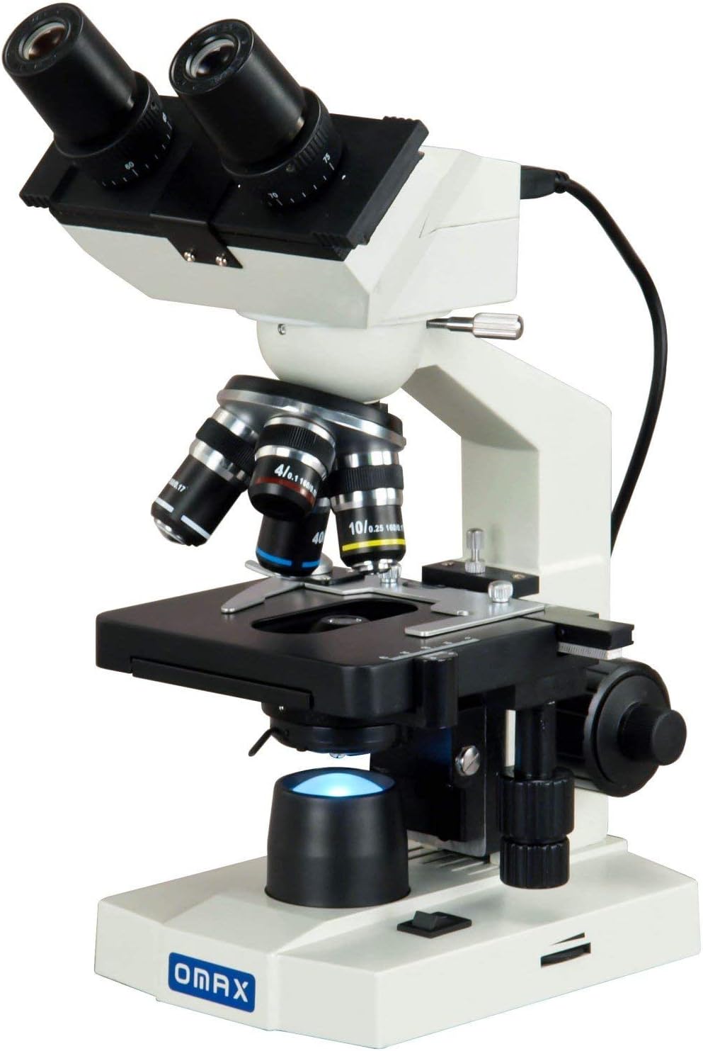 OMAX 2000X Built-in 1.3MP Digital Binocular Compound LED Microscope+Book+Blank Slides+Covers+Lens Paper