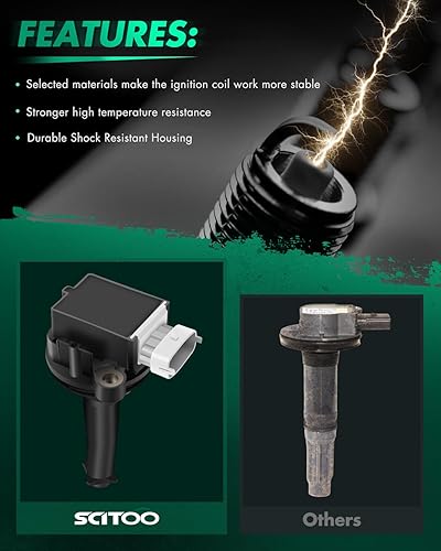 Vista 2344 de SCITOO 1 bobinas de encendido con 4 bujías de iridio para Chevrolet 2011-2015 Cruze 1.4L 2016 Cruze Limited 1.4L 2012-2020 Sonic 1.4L 2013-2021 Trax