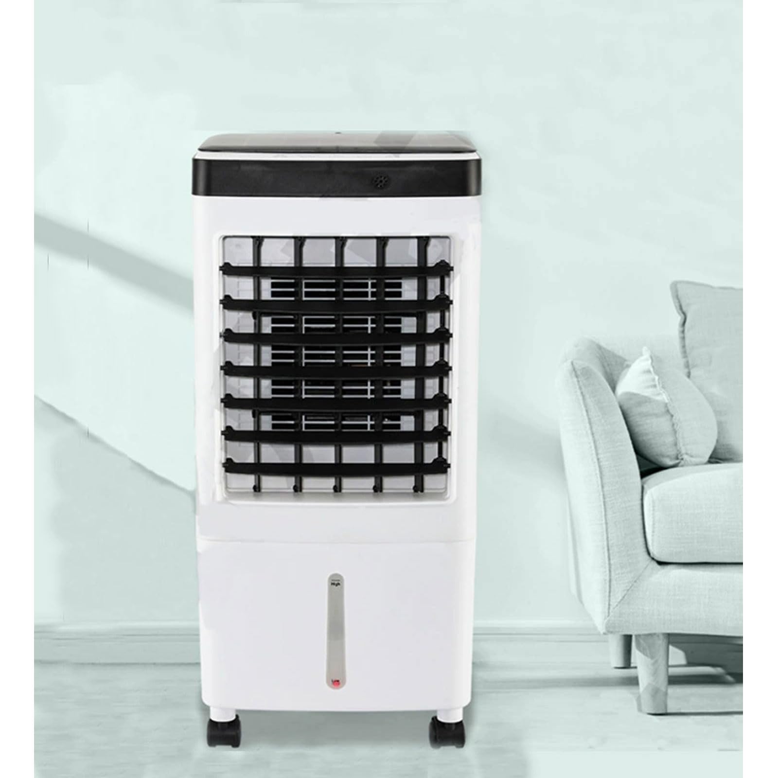 MESOVFCA Evaporative Air Cooler, Utral-Quiet Portable Air Conditioners, 60-Degree Wide-Angle Automatic Swing, 3 Gears Adjustable, 7H Timer, with 10L Water Tank, for Room/Office