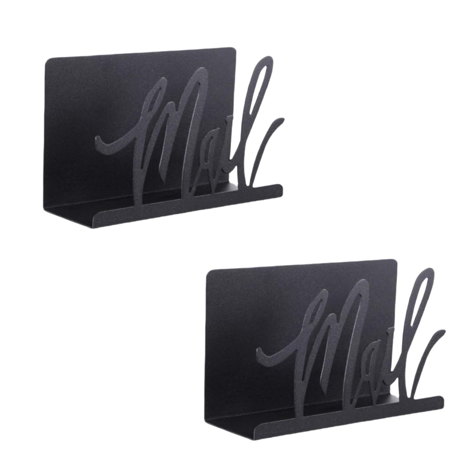 Jazuaiao Artistic Black Metal Mail Holder Stylish Black Metal Mail Organizers and Cutter Stoareg Rack for Desktop Efficiency Desk Accessory