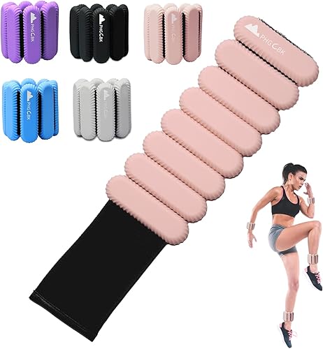 Miniatura 9 de 2Lbs Wrist Ankle Weights for Women - Wearable Arm Leg Bangles Weight Set of 2(1Lb Each) Adjustable Weighted Wristbands for Home Gym Workout, Negro