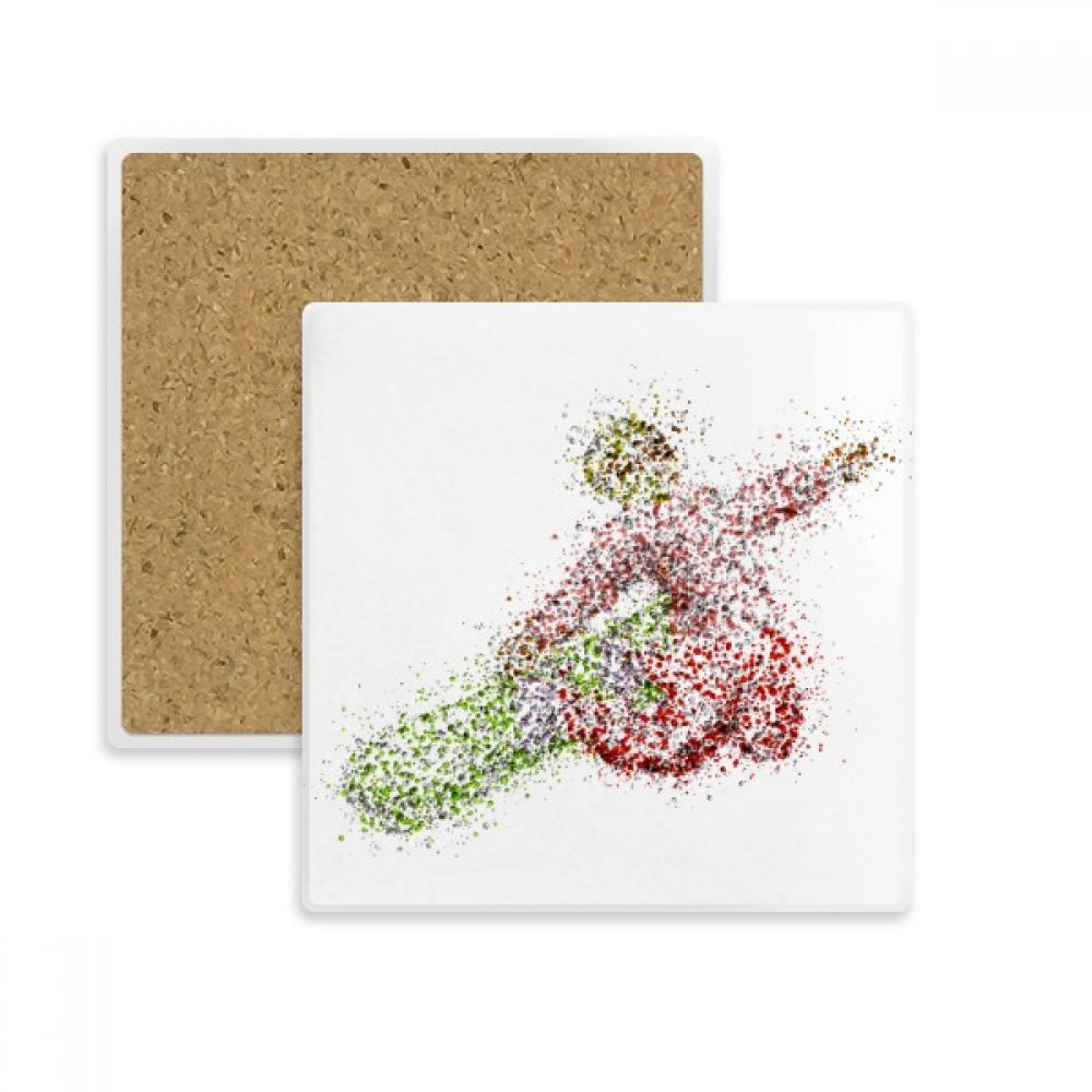 Porte tasse absorbant pierre carré pour verre de boisson motif planche roulettes