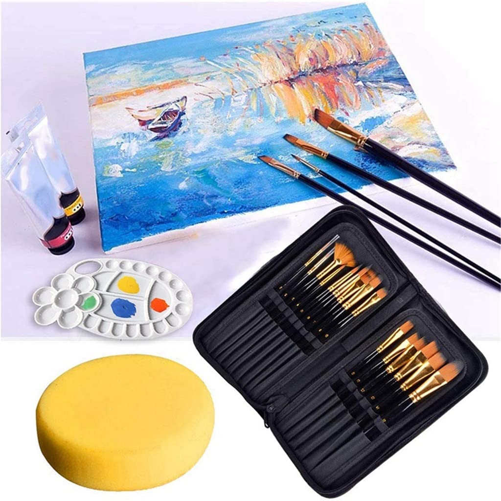 Stylo de Peinture 19 pièces pinceaux pour Peinture pinceaux Artiste détail Pinceau Ensemble pour Aquarelle Peinture Huile Pinceau Stylo