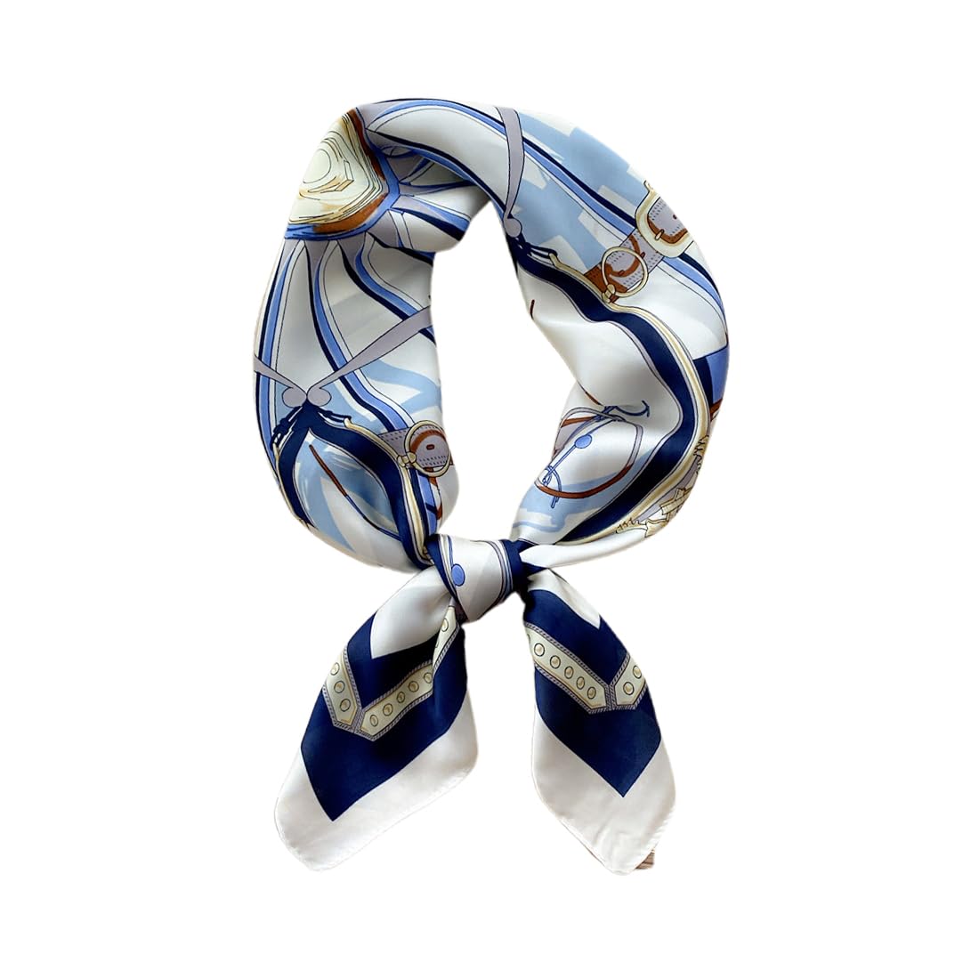 Foulard Pura Seta 2 Sciarpe Donna Quadrato Effetto Seta | 53x53cm Motivo Retrò Impressionista Sciarpa Donna Quadrata
