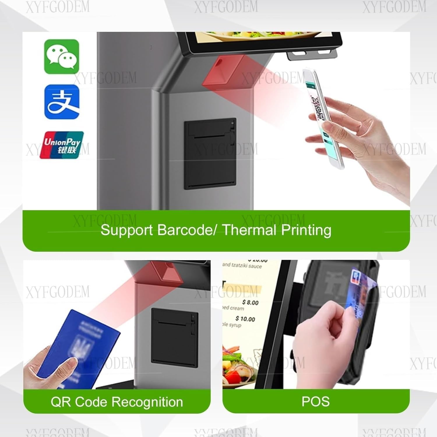 Chiosco di autoservizio 21,5" con touch screen FHD, terminale ordini per ristoranti e negozi