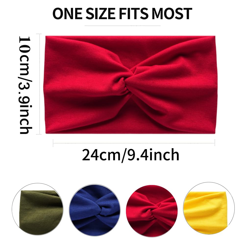 Wide Hair Band Head Scarfs for Women Fabric Elastic Soft Boho Headband Flower head wrap Bandanas for Women Yoga Sport Hairbands (NP6ColorYellow) - Image 4