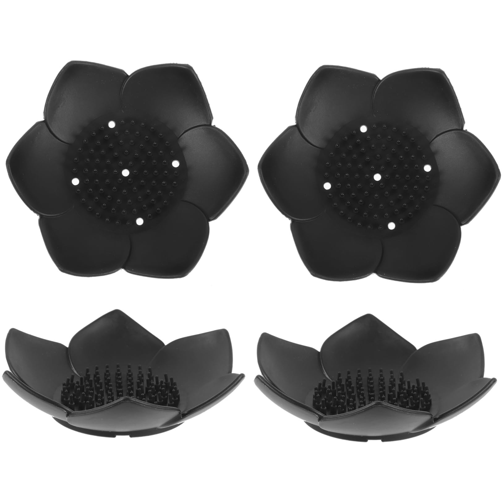 Alipis 5 Set Portasapone In Silicone Lotus Portasapone Scarico Spugna Da Bagno Scolapiatti Piatti Viaggio Scarico Portatile Asciutto Doccia Vassoio Da 4 pezzi * 5
