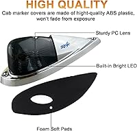 Vista 5 de Kit de luces de carrera de techo con lente ahumada, 5 unidades, color ámbar, estilo lágrima, compatible con Kenworth, Peterbilt, Freightliner, Mack