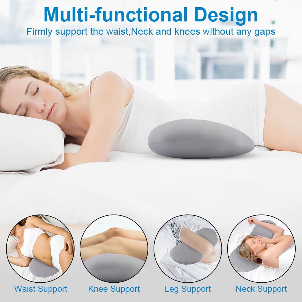 Ainiv Cuscino per Supporto Lombare in Memory Foam, Cuscino di Supporto Lombare per Dormire, Fornire Sostegno e Alleviare il Dolore Lombare, per la Vita per Chi Dorme di Lato e Sulla Schiena
