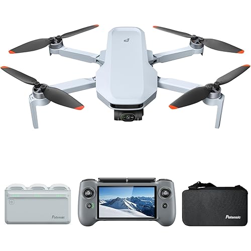 Potensic ATOM 2 Fly More Combo with RC PTD 1, Drones with Camera for Adults 4K Video, 8K Photo, 10KM Transmission, 96 Mins Flight, 3-Axis Gimbal, AI Track, Vertical Shooting, AI Night Shot, Under 249g