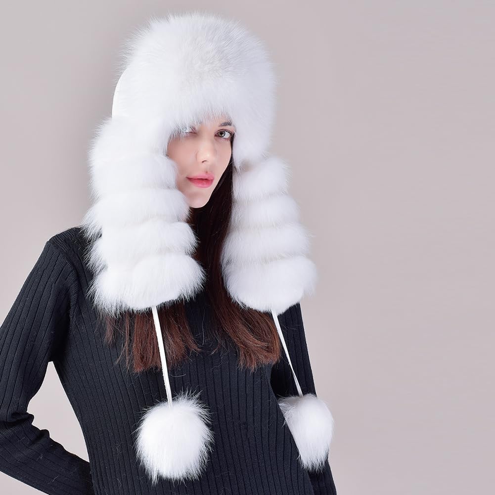 Katutude Cappello Invernale da Donna in Pelliccia Sintetica Cappello Russo Caldo Spesso Termico Berretto Invernale Caldo per Sci Snowboard Motociclismo Campeggio Escursionismo Ciclismo