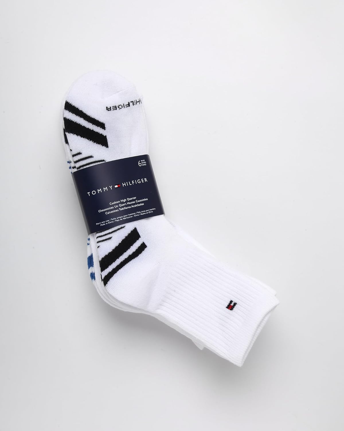 Tommy Hilfiger Mens Quarter Socks - 6 Pack Athletic Performance Cushioned High Quarter Length Ankle Socks for Men for Running - Image 3