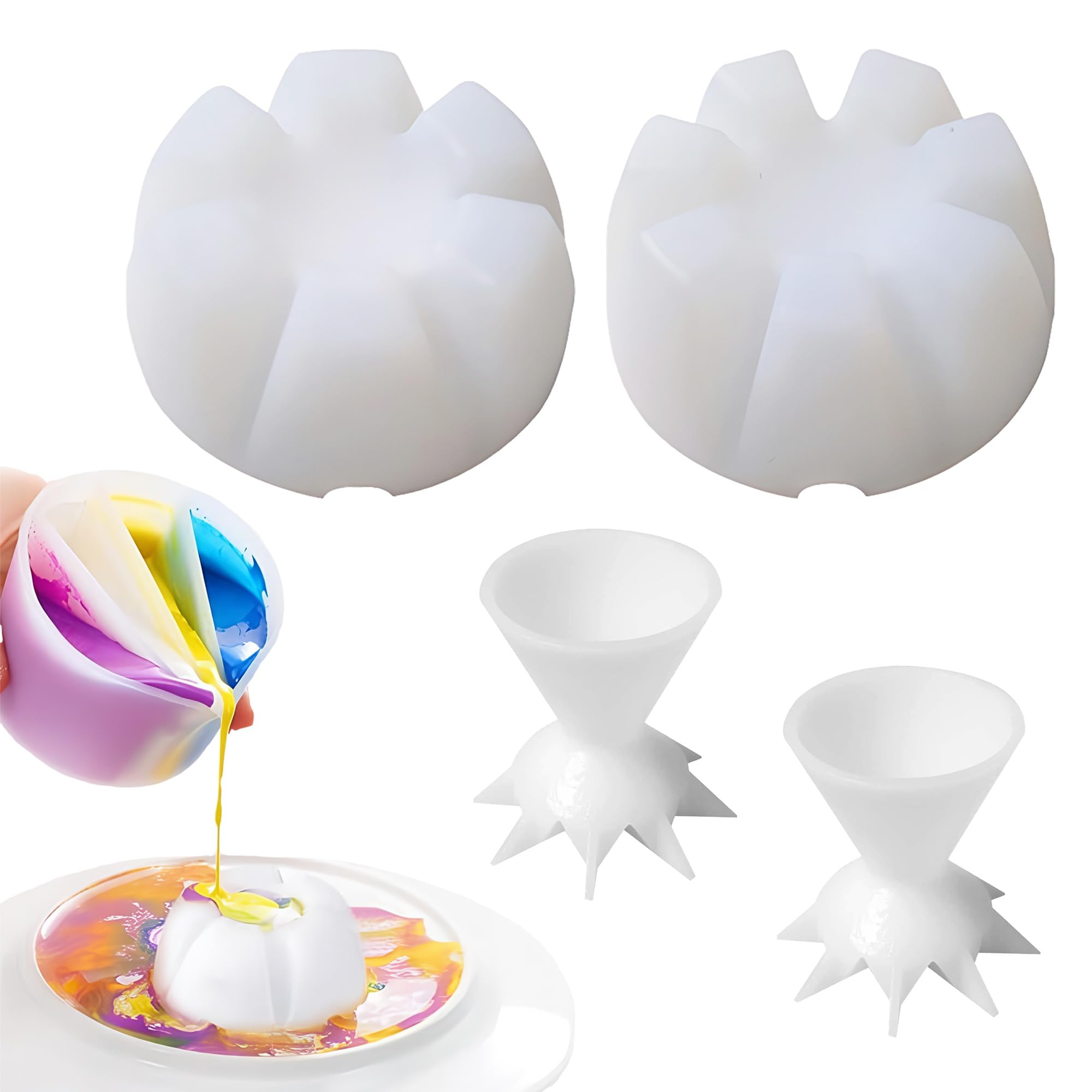 Vasos para Verter Flores con bases de 6 y 7 pétalos para pintura