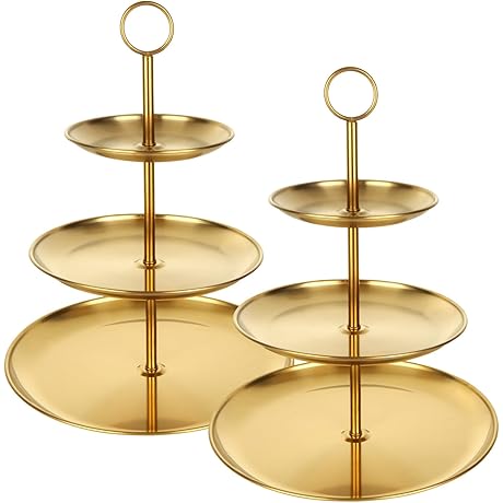 Elegant 3 Tiered Gold Cupcake Stands for Memorable Occasions