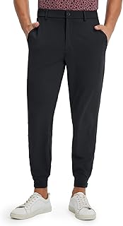 Men's Golf Pants Stretch Business Casual 4 Pockets Ankle Zip Lightweight Breathable Quick Dry Jogger Sweatpants
