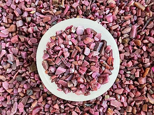 Image of GAF TREASURES 2 oz Lot Natural Semi Tumbled Gemstone Chips, Crushed Mini Crystals, Undrilled Crystal Chips (Ruby)
