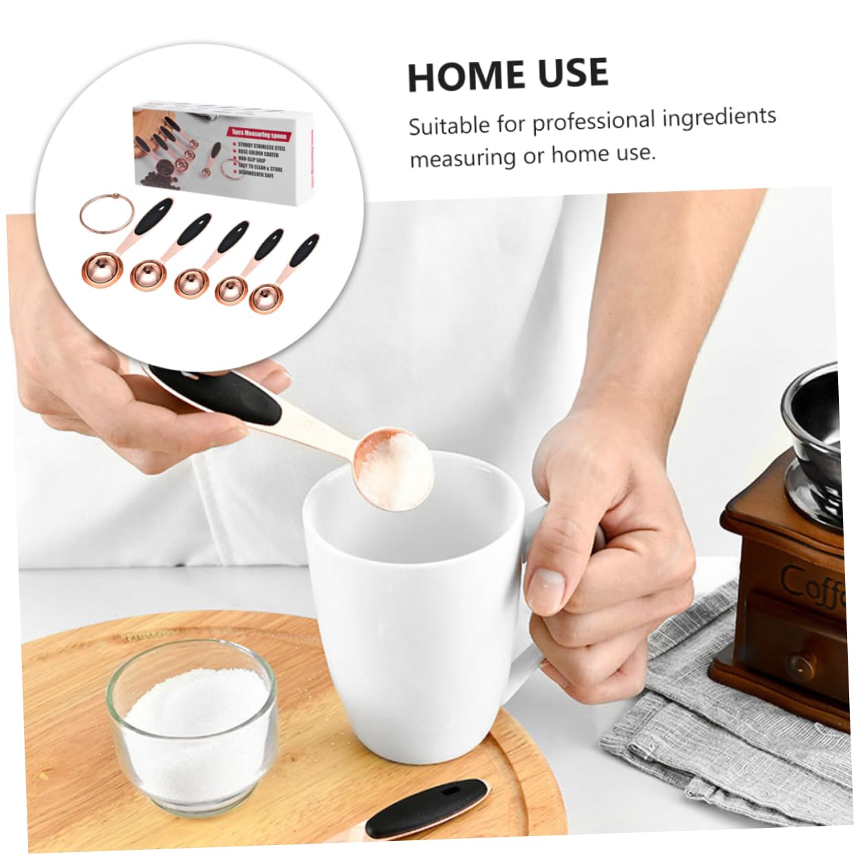 Ciieeo 3 Ensembles Cuillère à mesurer de en or rose cuillere doseuse cuillères à mesurer accessoires de cuisine cuillère à cocktail Acier inoxydable Rose Gold
