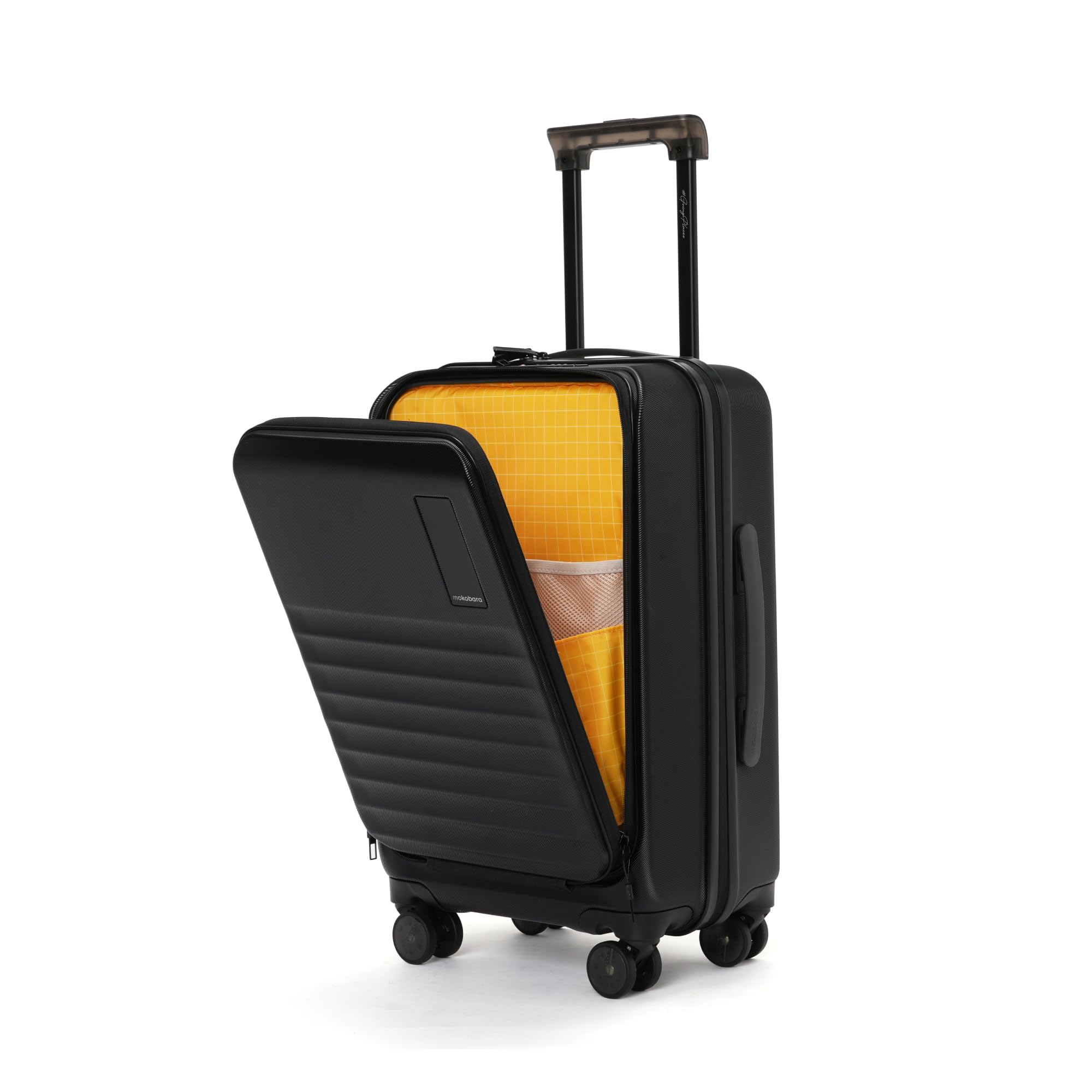 MOKOBARA Aisle Cabin Pro Luggage Trolley Bag-57cm(41L),Polycarbonate Hardshell,Frosted Hardware,Dedicated Tech Compartment for 15.6" Laptop,YKK Zippers,TSA Lock, Silent Wheels (Money Moves)