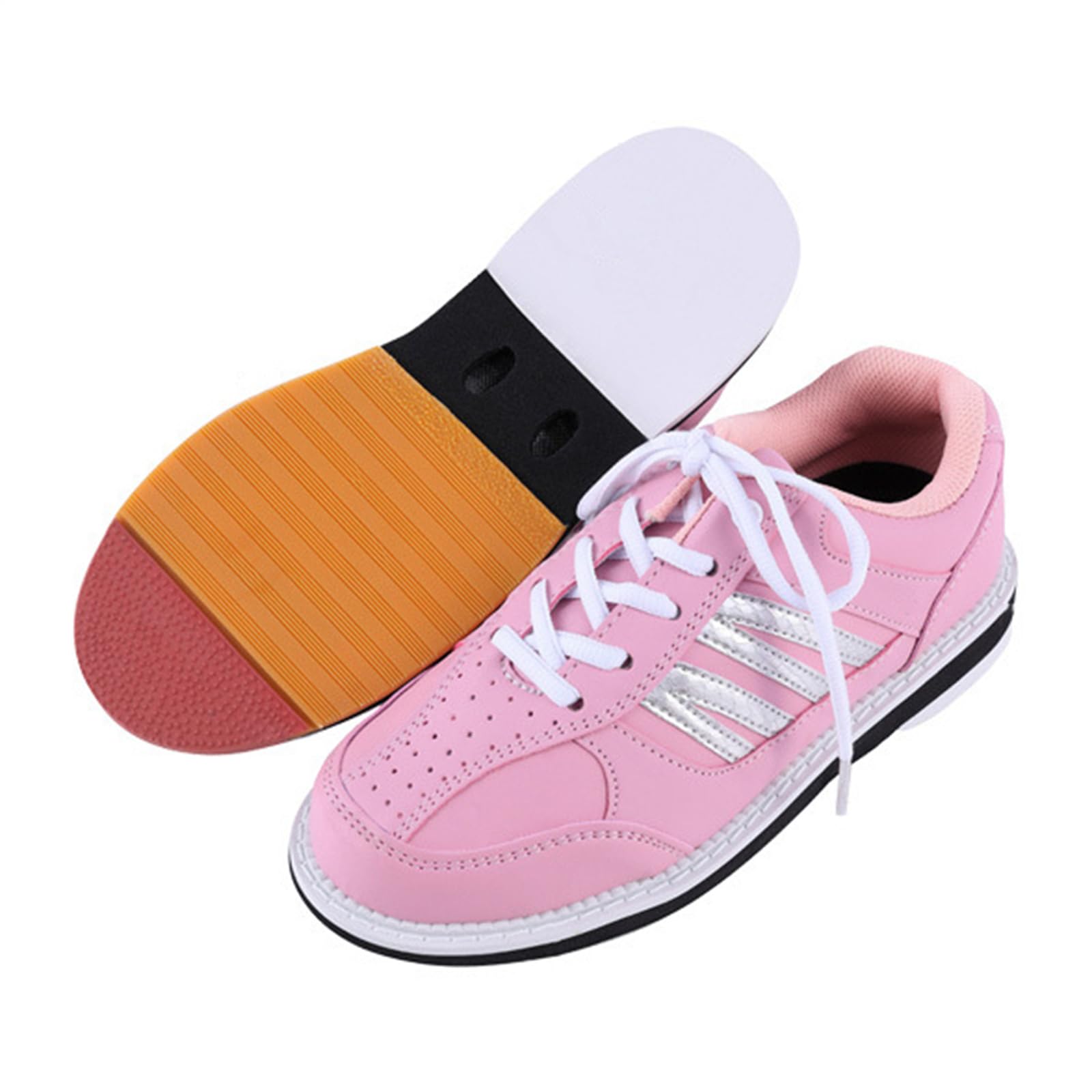 JiuQing Zapatos De Bolos Mujer Zapatos De Entrenamiento De Interior con Suela Deslizante Transpirable