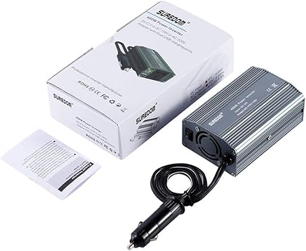 Pudincoco 400W Inversor de Corriente para autom?vil con 2 Salidas y 2 Puertos de Carga USB Auto Inverter Ultra Compact para tel?fonos Inteligentes Pudincoco 400W Inversor de Corriente para autom?vil con 2 Salidas y 2 Puertos de Carga USB Auto Inverter Ultra Compact para tel?fonos Inteligentes
