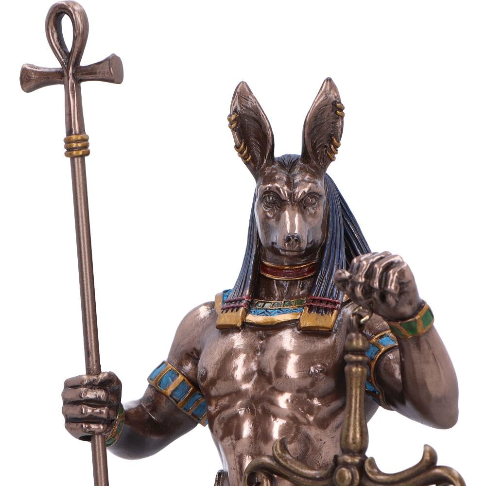 Nemesis Now Anubi statuetta in bronzo del dio egizio dipinto a mano | Decorazione artistica dell'antico Egitto, design originale Nemesis Now