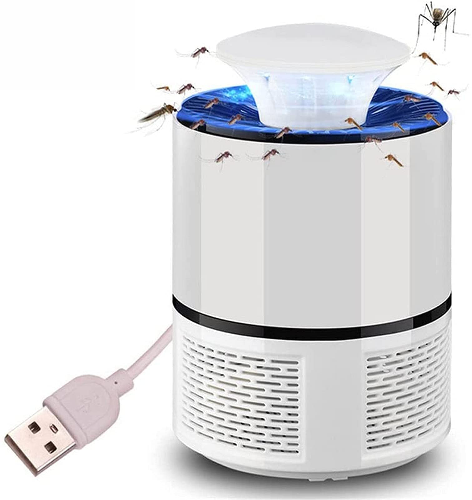 Elektrische Mückenlampe, USB-Elektronik, LED-Nachtlicht, Insektenvernichter, Schädlingsbekämpfungsmittel für Schlafzimmer, Küche, Büro (Weiß)