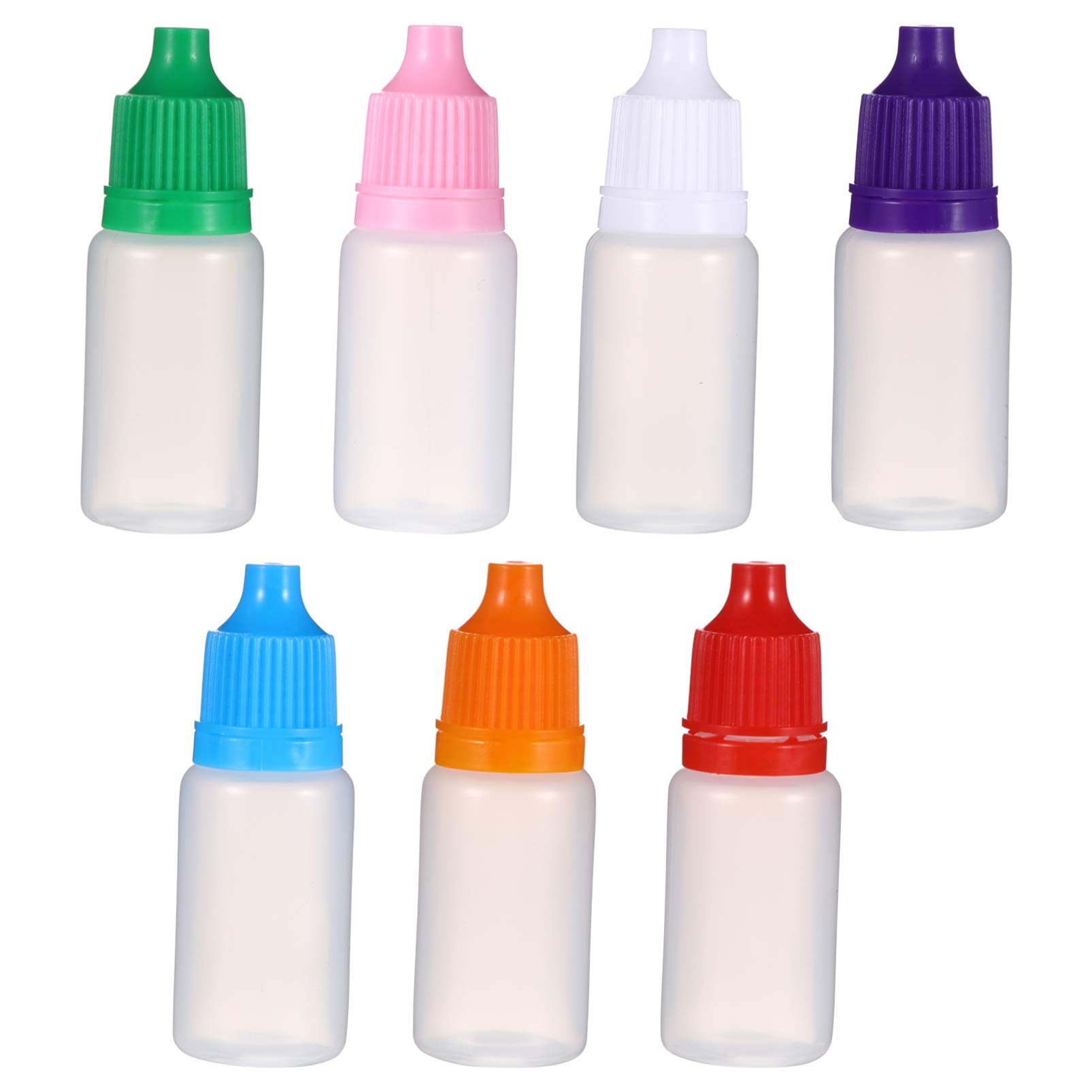 Balacoo50pcs 10ml Empty Refillable Squeezable Plastic Dropper Bottle Eye Liquid Dropper Container Jar Vial for Cosmetic Essential Oil Reagent Lab Drops Random Color