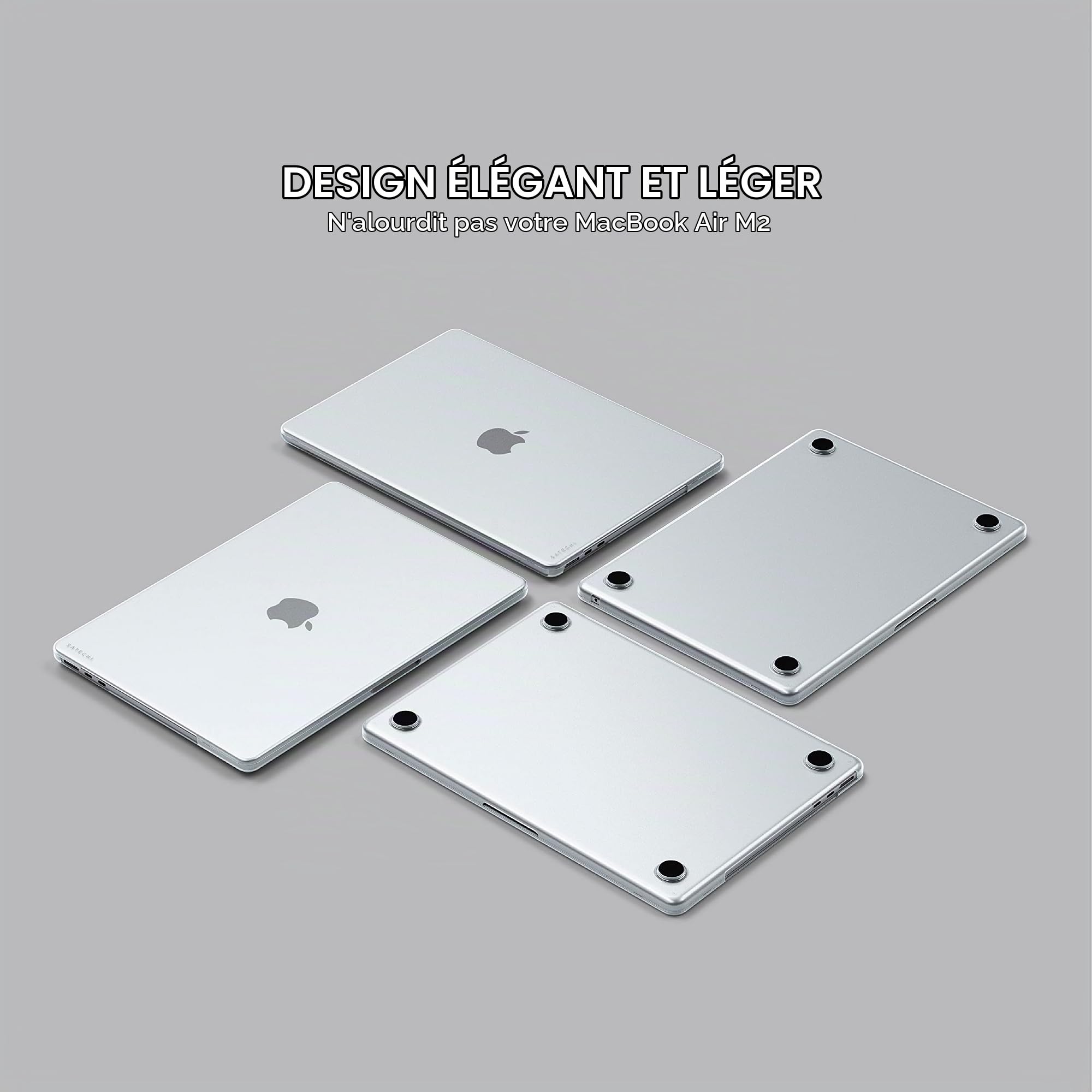 SATECHI Coque Rigide Eco-Hardshell pour MacBook Air 13 Pouces, Transparent
