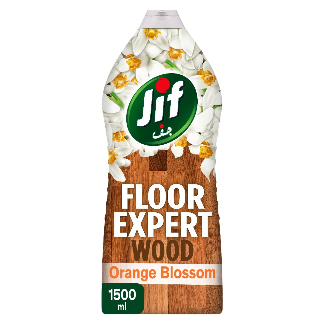 JifFloor Expert Liquid Cleaner, Wood, Orange Blossom, Kills 99.9% Germs, Perfect Shine, 1.5L